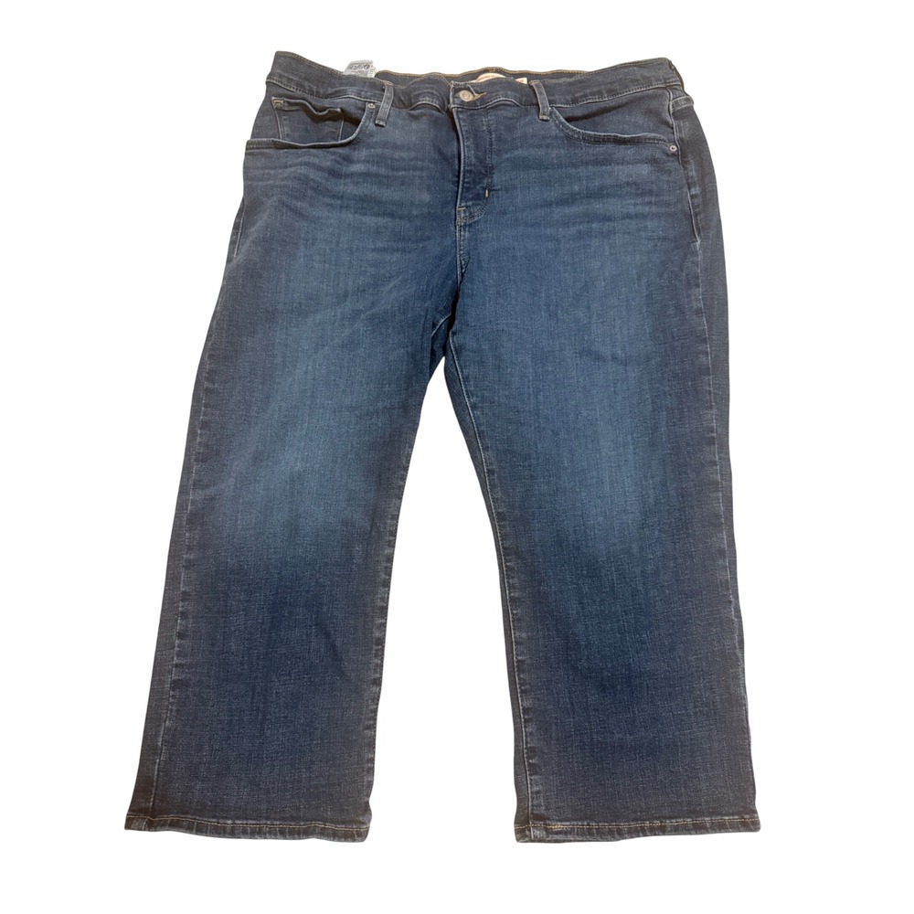 Levi's 311 Shaping Skinny Capri Women 18W Blue Excellent Dark Wash Stretch Denim
